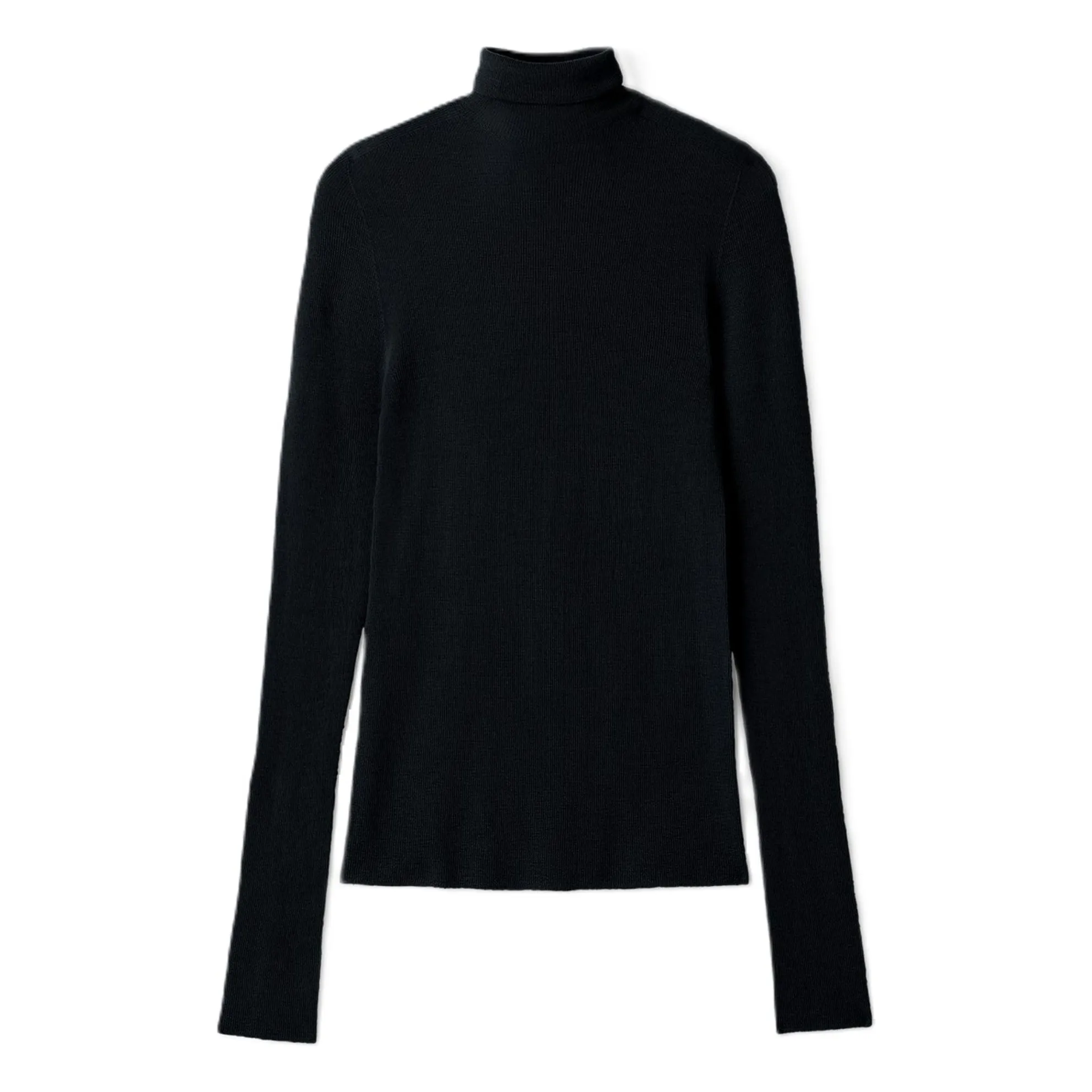 Bompard Women's Black Cashmere Ultrafine Seamless Roll Neck Sweater