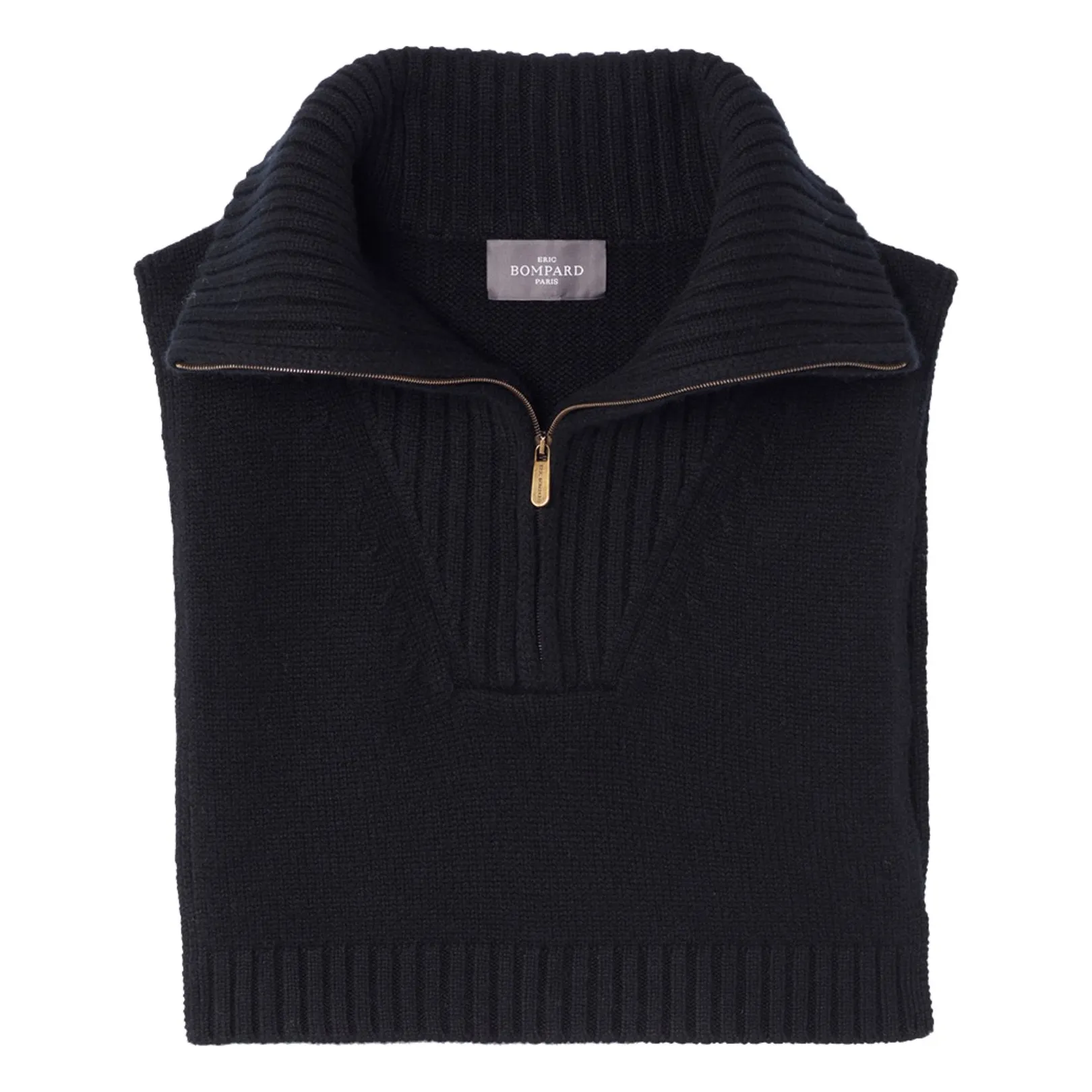 Bompard Black Plastron Cashmere Trucker Collar