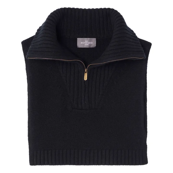 Plastron Cashmere trucker collar | Black- Product image n°0