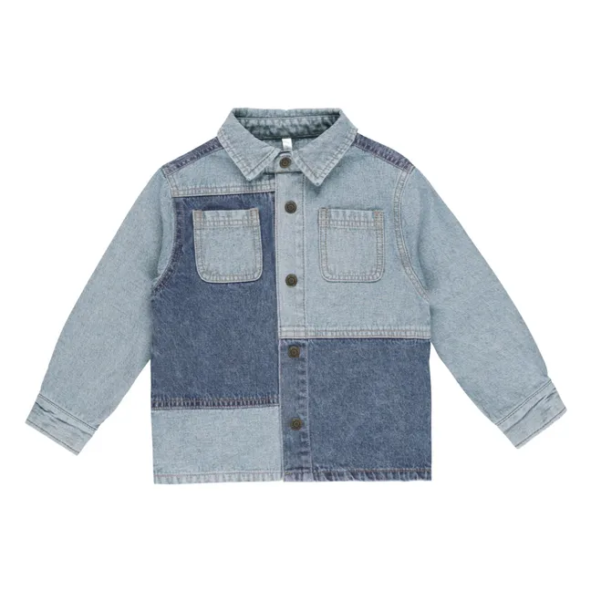 Patchwork Jean Overshirt | Denim blue