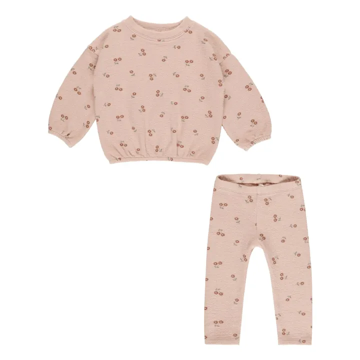Sudadera de rizo floral y leggings | Rosa- Imagen del producto n°0