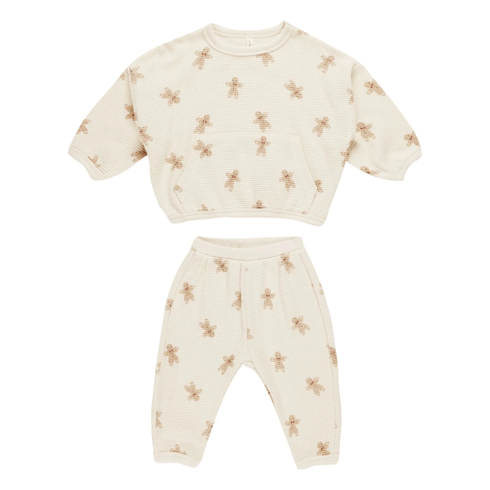 Quincy Mae Ecru Gingerbread Sweat And Waffle Pants