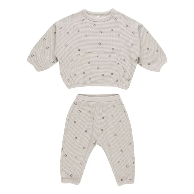 Sudadera y pantalón con estampado de estrellas | Gris Claro