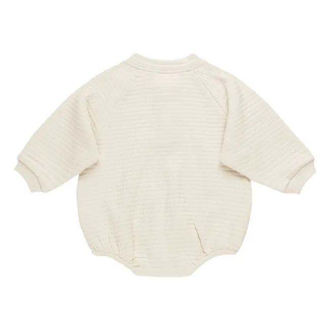 Henley Quilted romper | Ecru