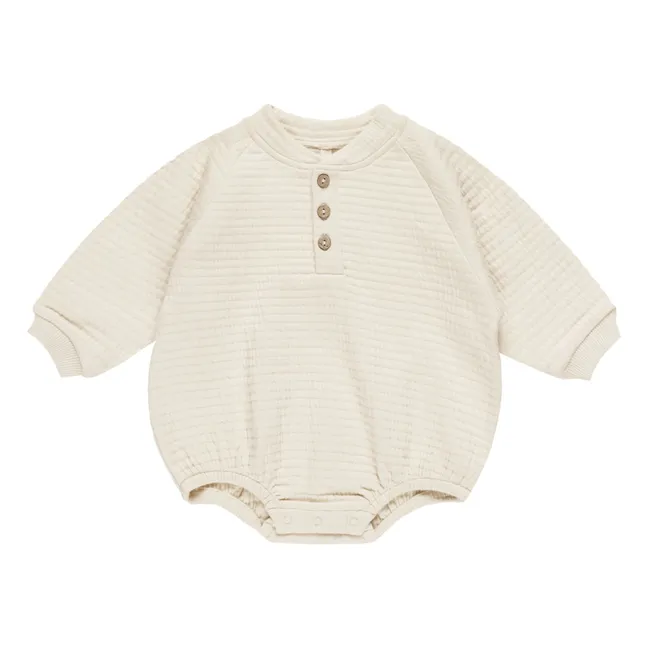 Henley Quilted romper | Ecru