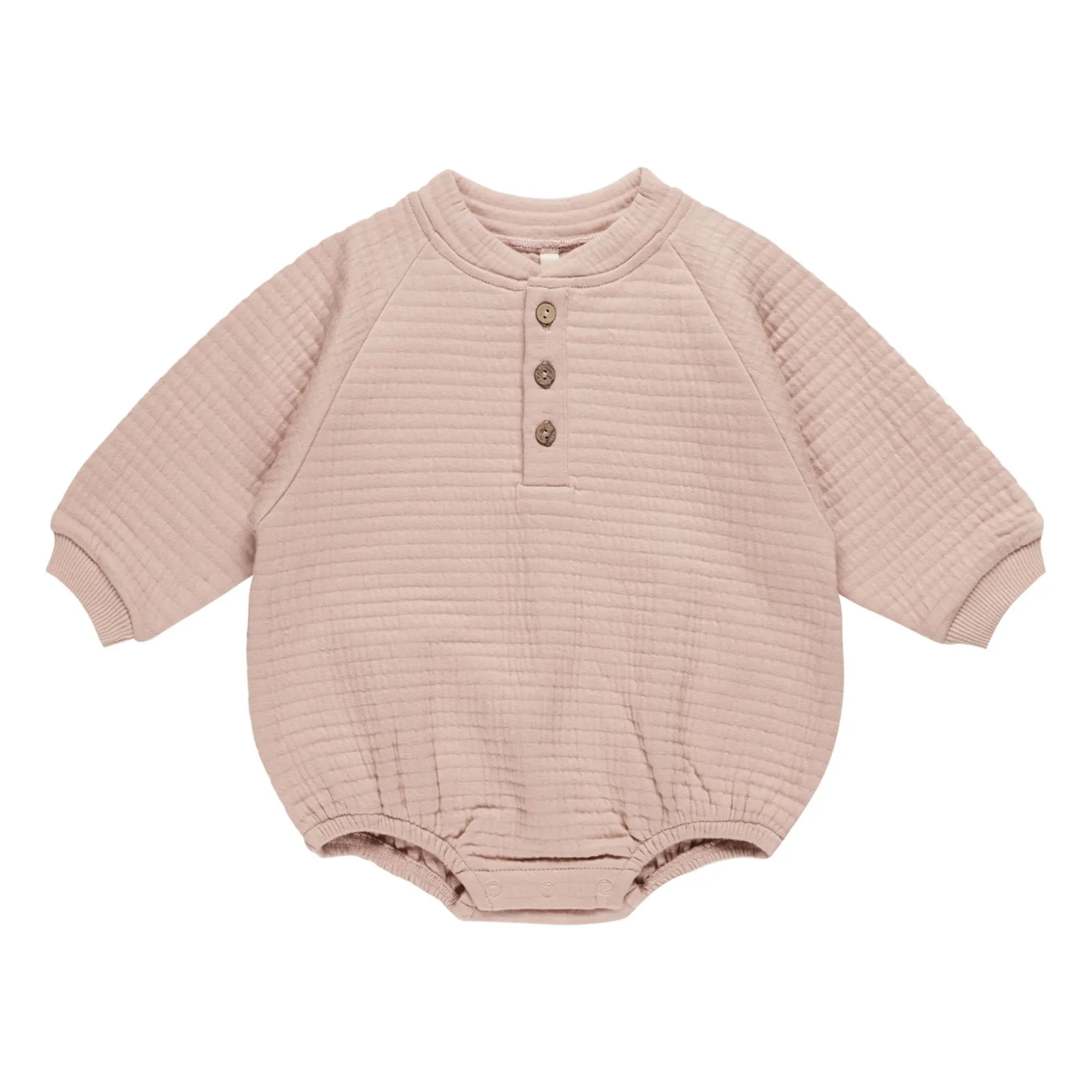 Quincy Mae Pink Henley Quilted Romper