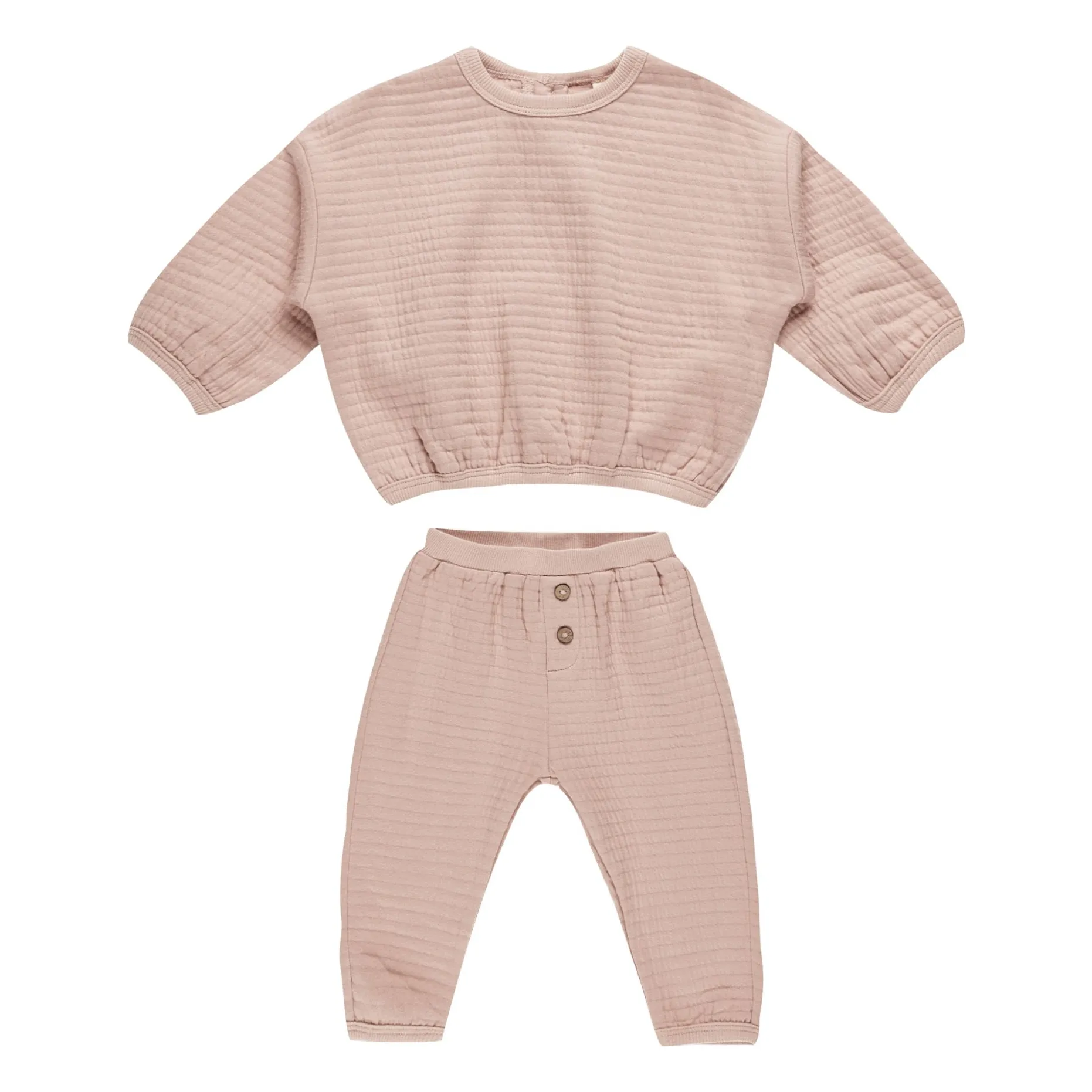 Quincy Mae Pink Quilted Sweatshirt And Pants