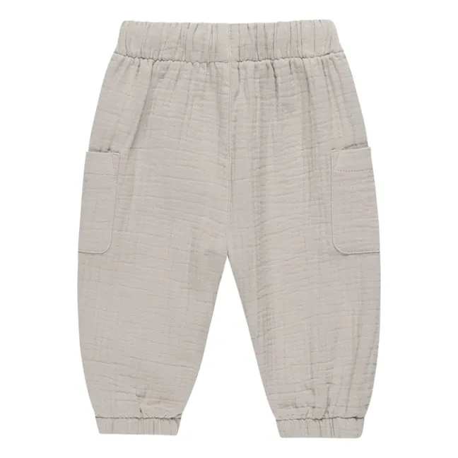 Luca Cotton Gauze Pants | Light grey