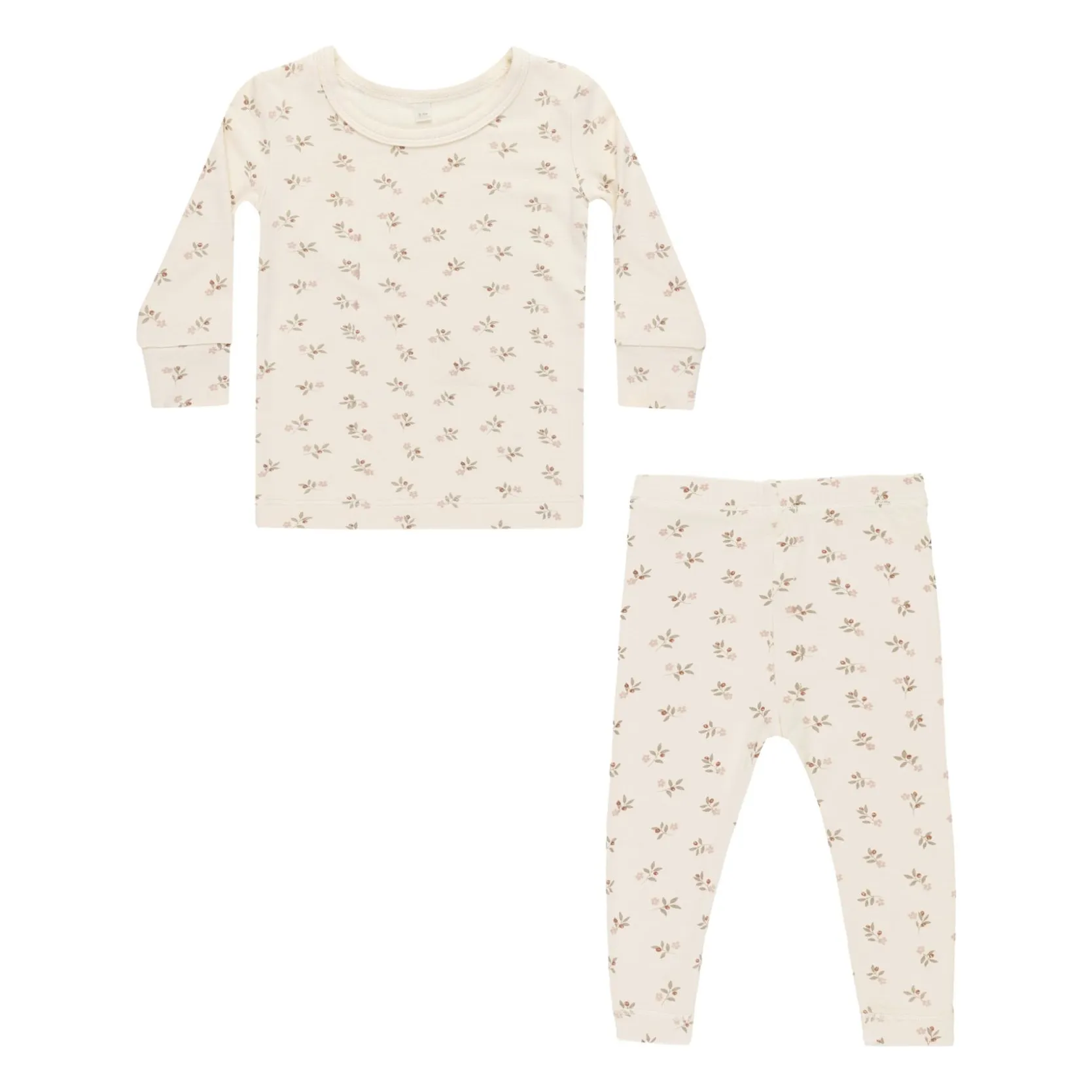 Quincy Mae Ecru Bamboo Floral Pyjamas