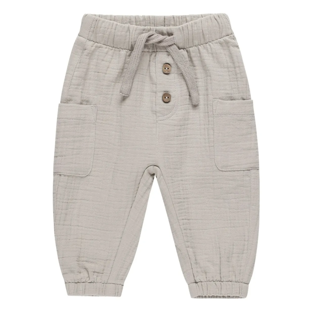 Quincy Mae Light Grey Luca Cotton Gauze Pants