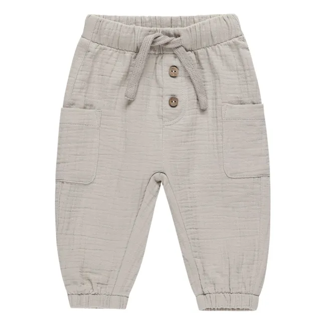 Luca Cotton Gauze Pants | Light grey