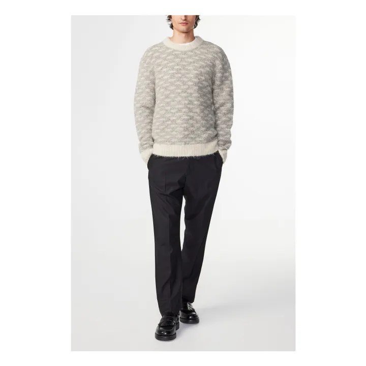 Pull Zackarias 6653 Alpaga et Fibres Recyclées | Gris chiné- Image produit n°2