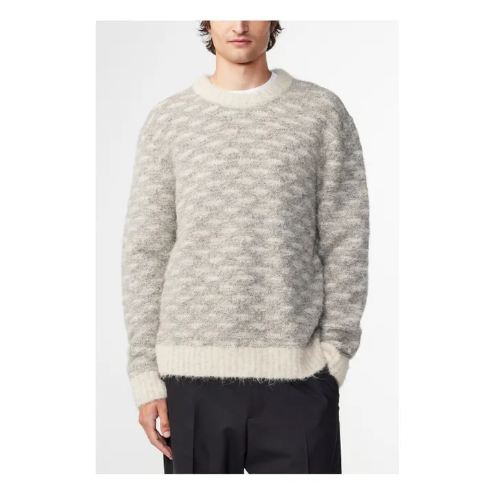 Pull Zackarias 6653 Alpaga et Fibres Recyclées | Gris chiné- Image produit n°1