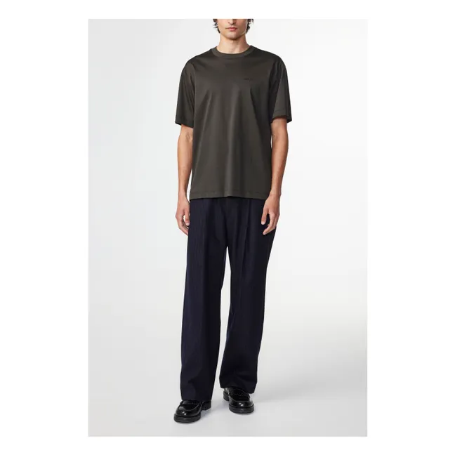 T-Shirt Nat Logo 3525 Bio-Baumwolle | Dunkelkaki