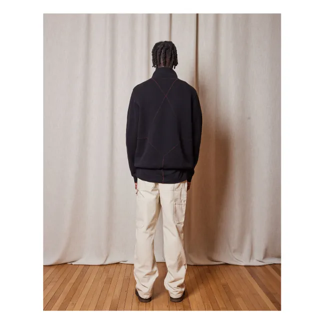 Felpa con zip in cotone Terry Energy | Nero