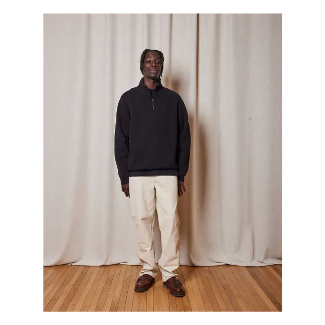 Felpa con zip in cotone Terry Energy | Nero