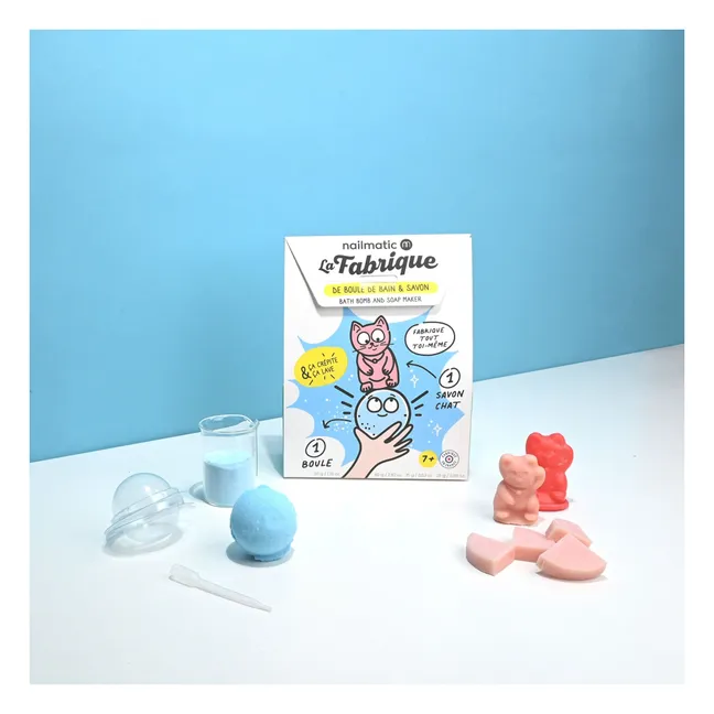 Set La Fabrique de savons et de bombes de bain - 1 Seife und 1 Badebombe | Blau