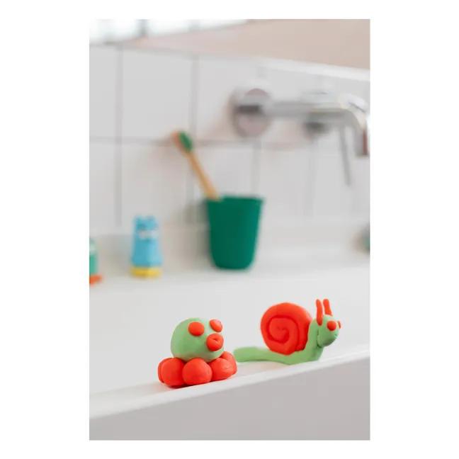 Dúo de pastas de modelar lavables Pataploof y molde | Verde