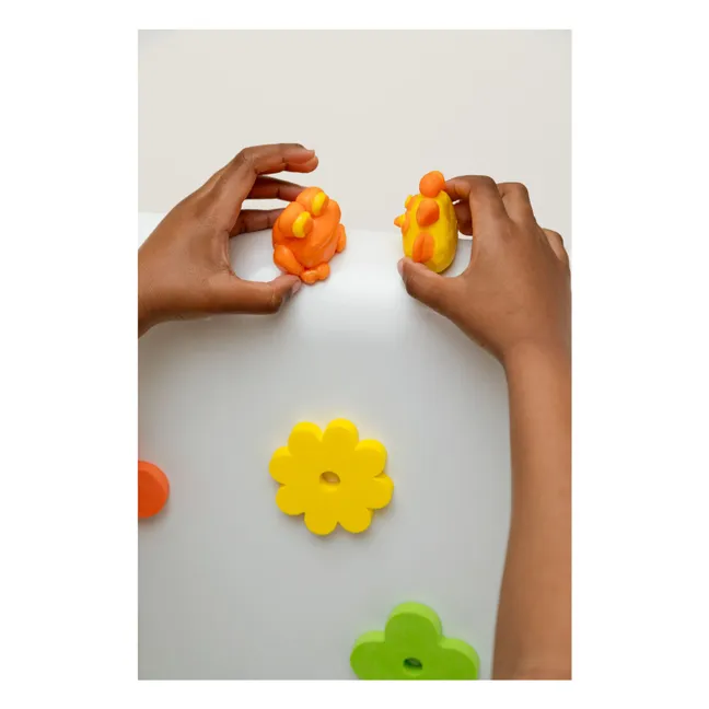 Duo of Pataploof washable modeling clay and mold | Orange