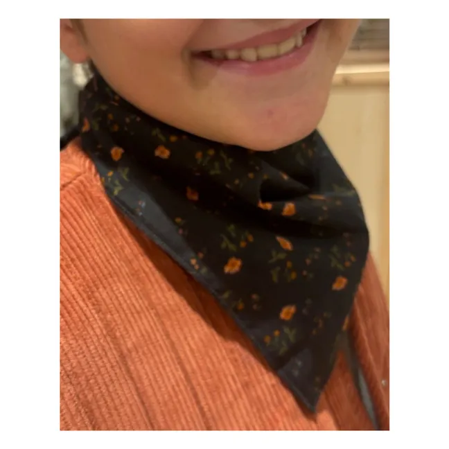 Bufanda Flores | Gris Antracita