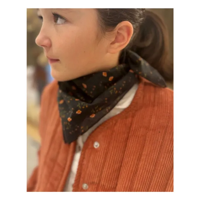 Flowers Scarf | Charcoal grey
