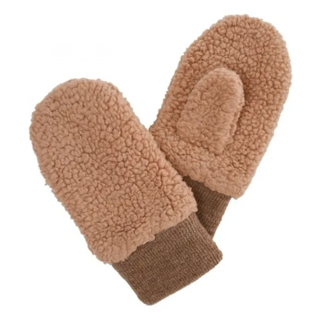 Fausthandschuhe Martin Felloptik Wolle | Beige