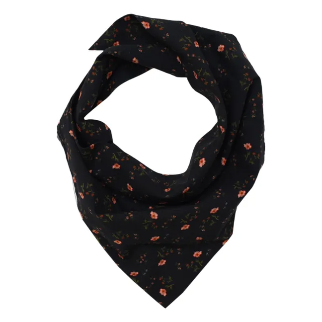 Flowers Scarf | Charcoal grey