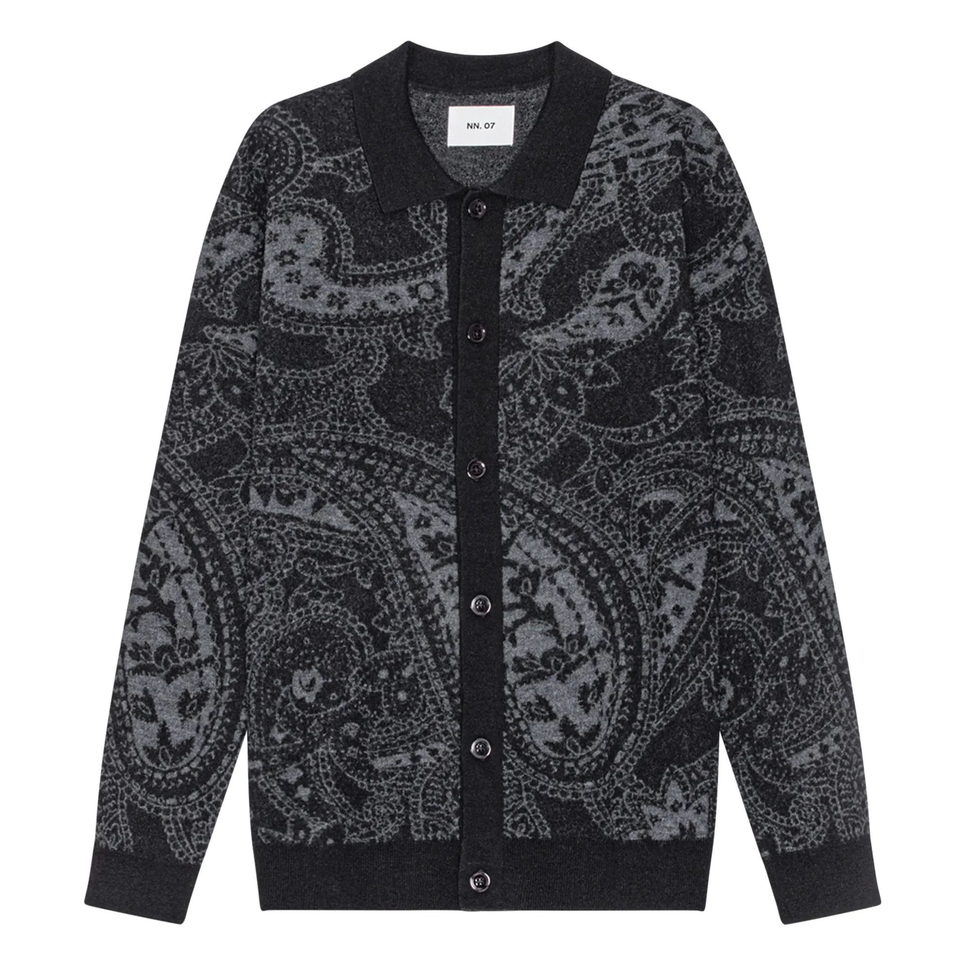 Nn.07 Black Cardigan Emerson 6671 Wool