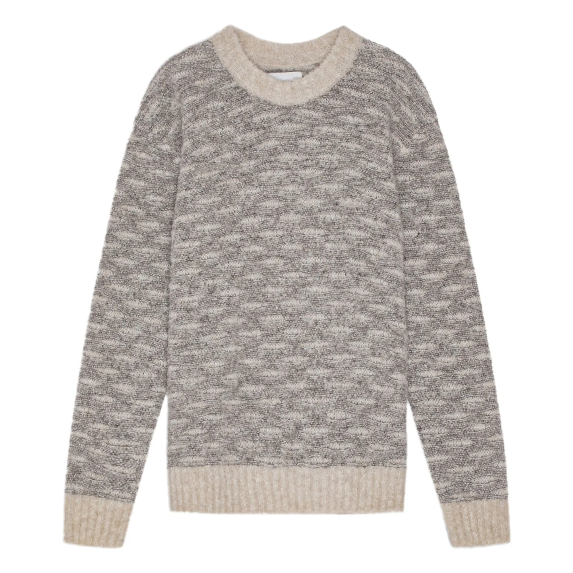 Nn.07 Heather Grey Zackarias 6653 Alpaca And Recycled Fiber Sweater