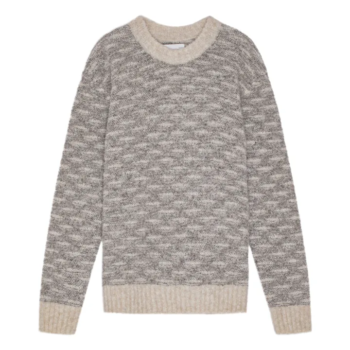 Pull Zackarias 6653 Alpaga et Fibres Recyclées | Gris chiné- Image produit n°0
