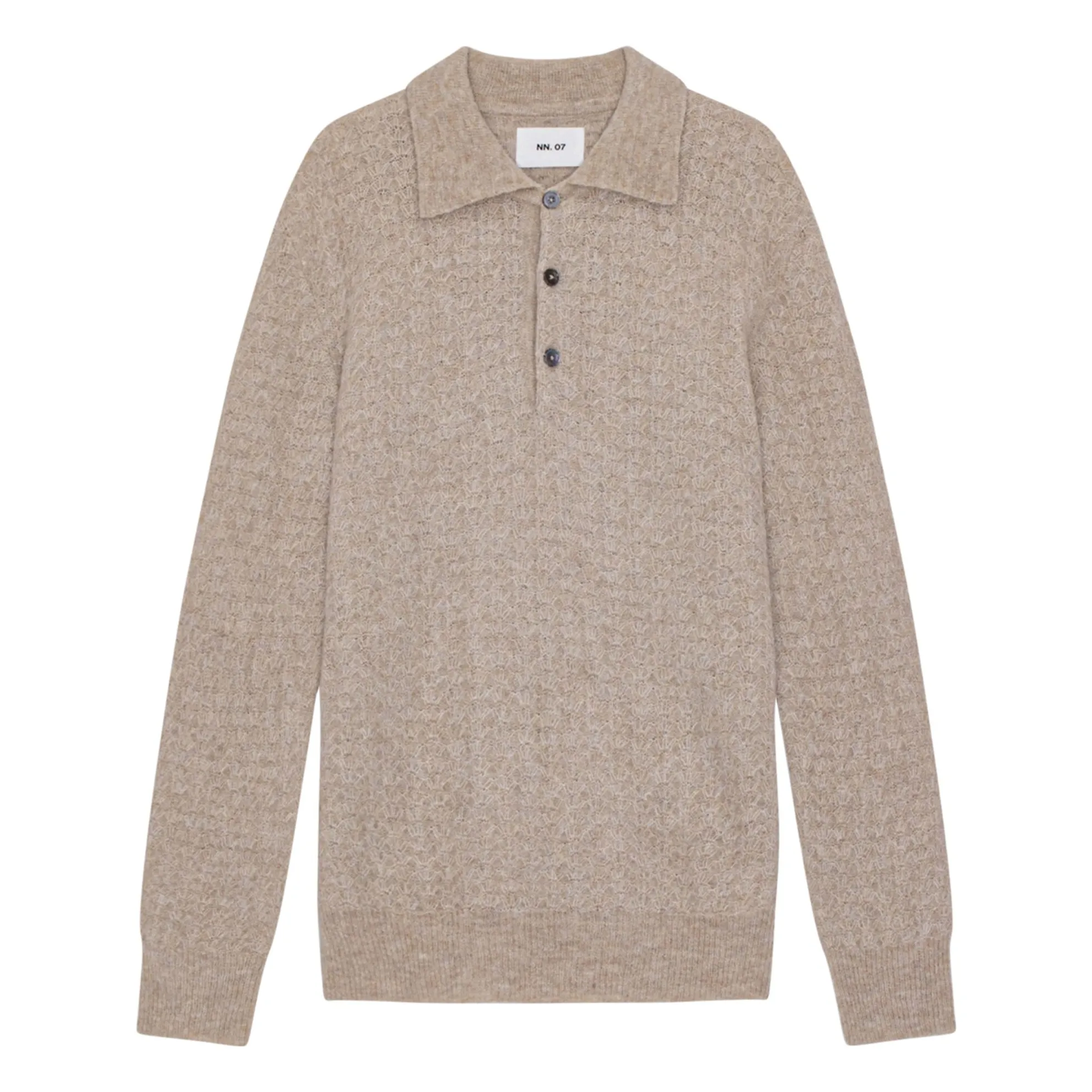 Nn.07 Beige Polo Alfie 6651 Wool And Alpaca