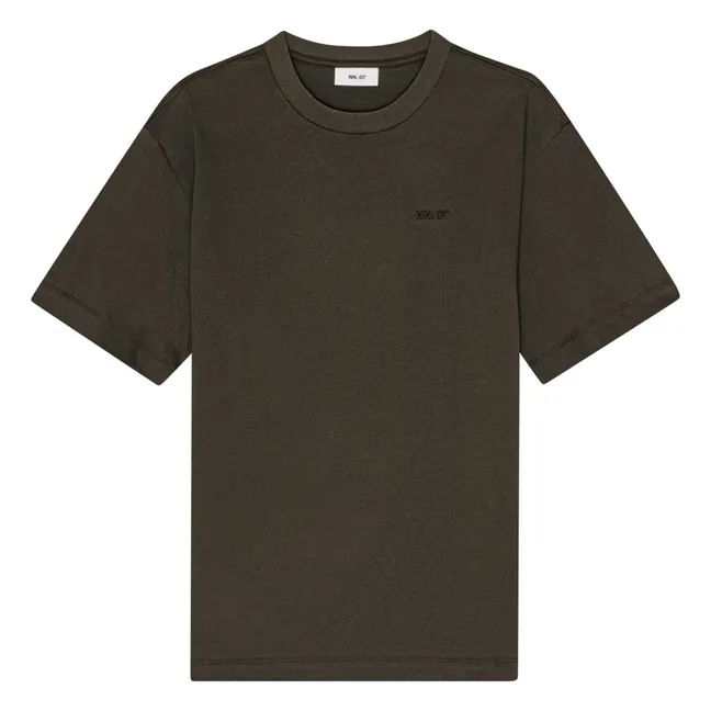 T-Shirt Nat Logo 3525 Bio-Baumwolle | Dunkelkaki