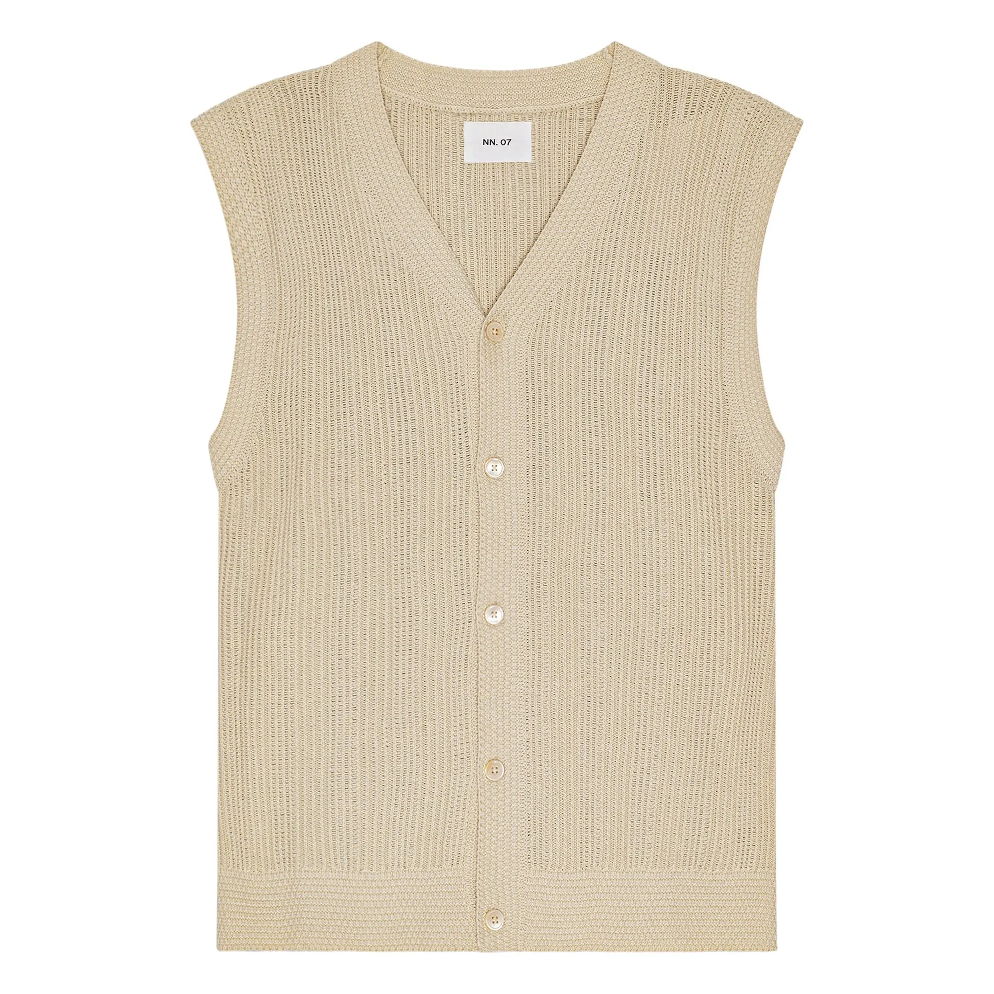 Nn.07 Ecru 6600 Organic Cotton Sleeveless Knit Jacket