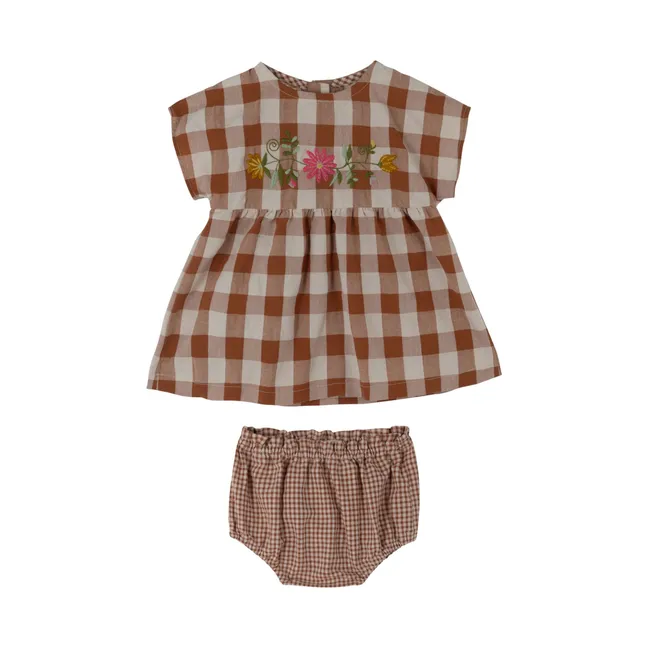 Robe et Bloomer à Carreaux Lavania | Terracotta