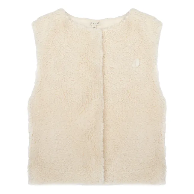 Gilet di pelliccia senza maniche Jessi | Ecru