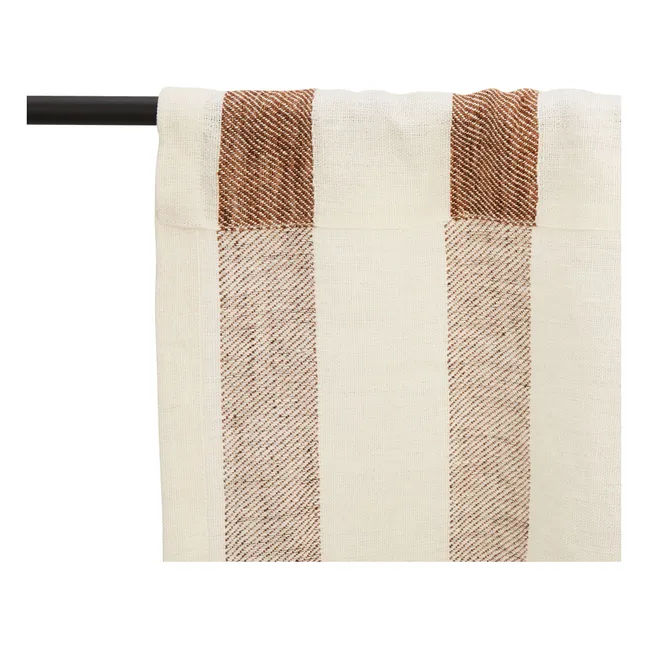 Bastide washed linen curtain | Terracotta