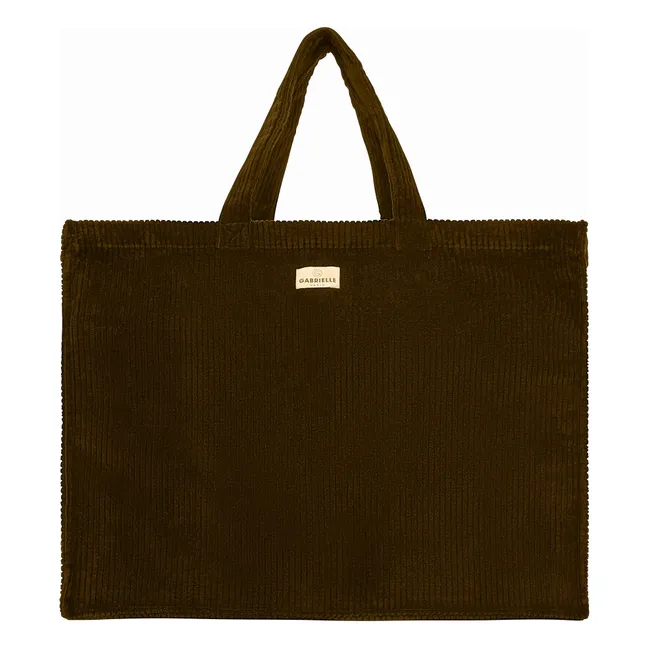 Weekend-Tasche aus Cord | Grünolive