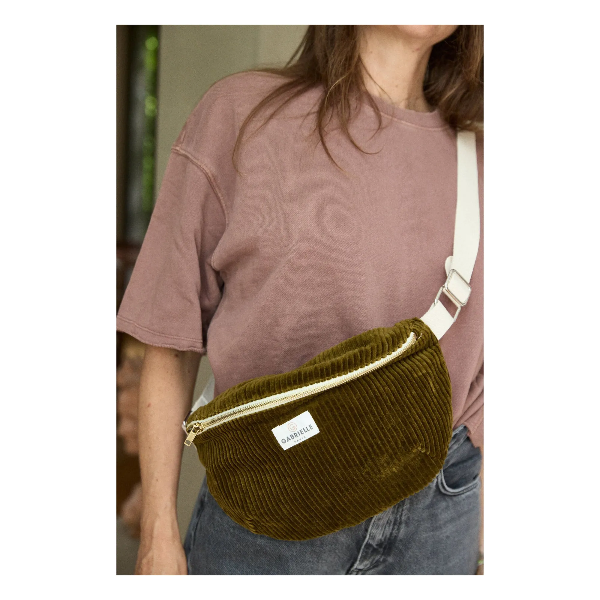Gabrielle Paris Olive Green Corduroy Banana