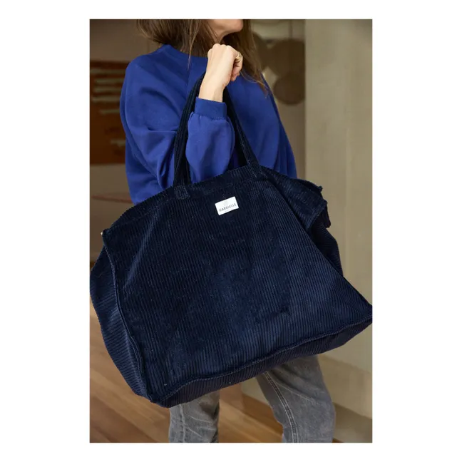 Weekend-Tasche aus Cord | Navy