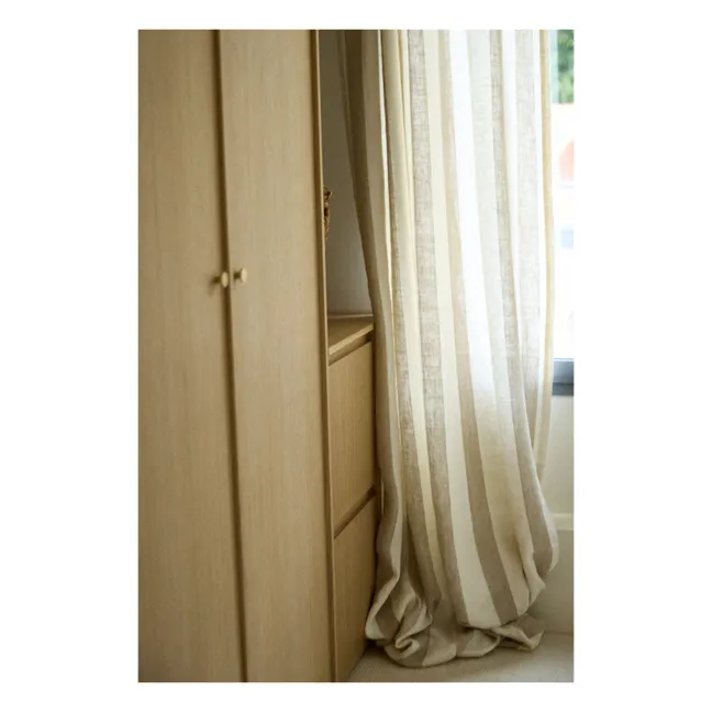Bastide washed linen curtain | Terracotta