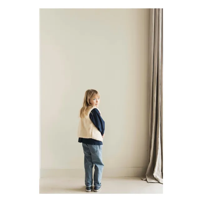 Gilet di pelliccia senza maniche Jessi | Ecru