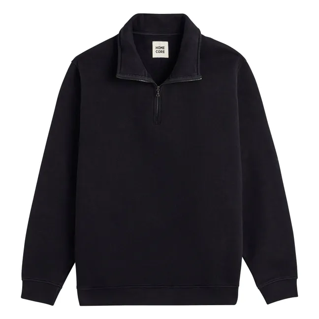 Felpa con zip in cotone Terry Energy | Nero