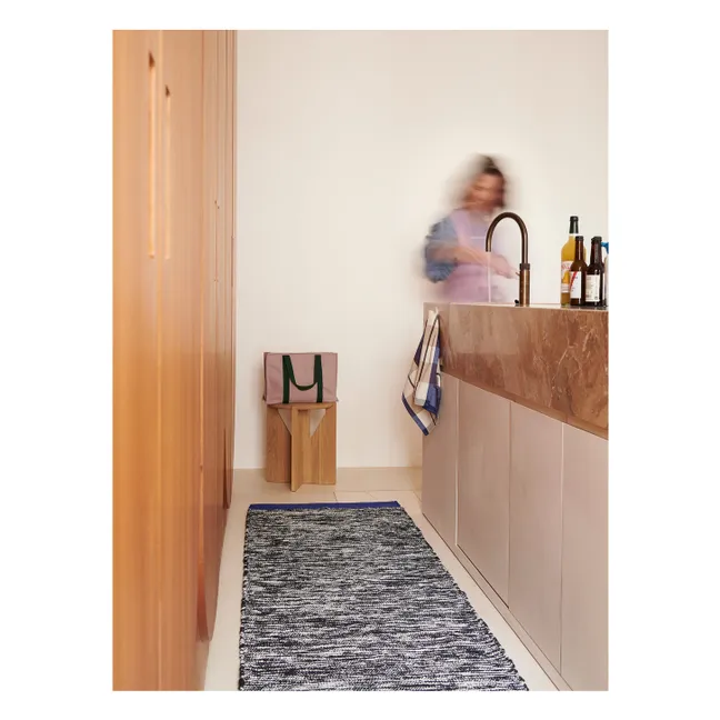Matt recycled cotton carpet | Black