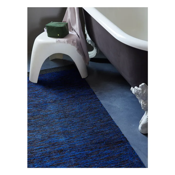 Tapis en coton recyclé Matt | Bleu- Image produit n°2