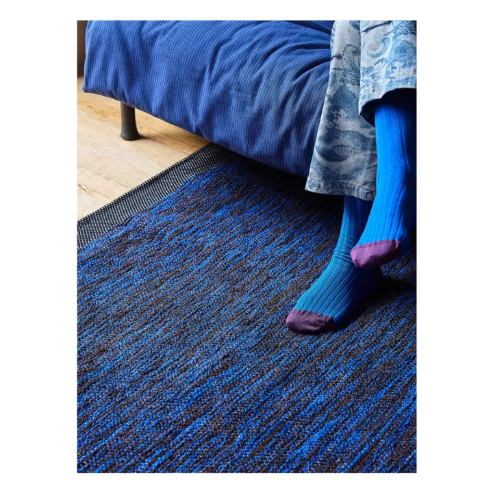 Tapis en coton recyclé Matt | Bleu- Image produit n°5