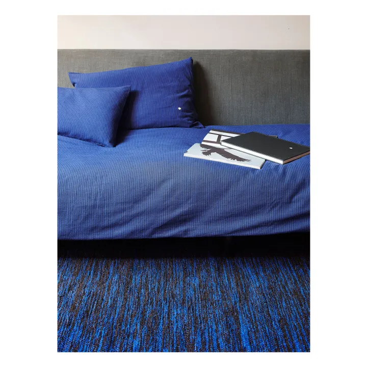 Tapis en coton recyclé Matt | Bleu- Image produit n°1