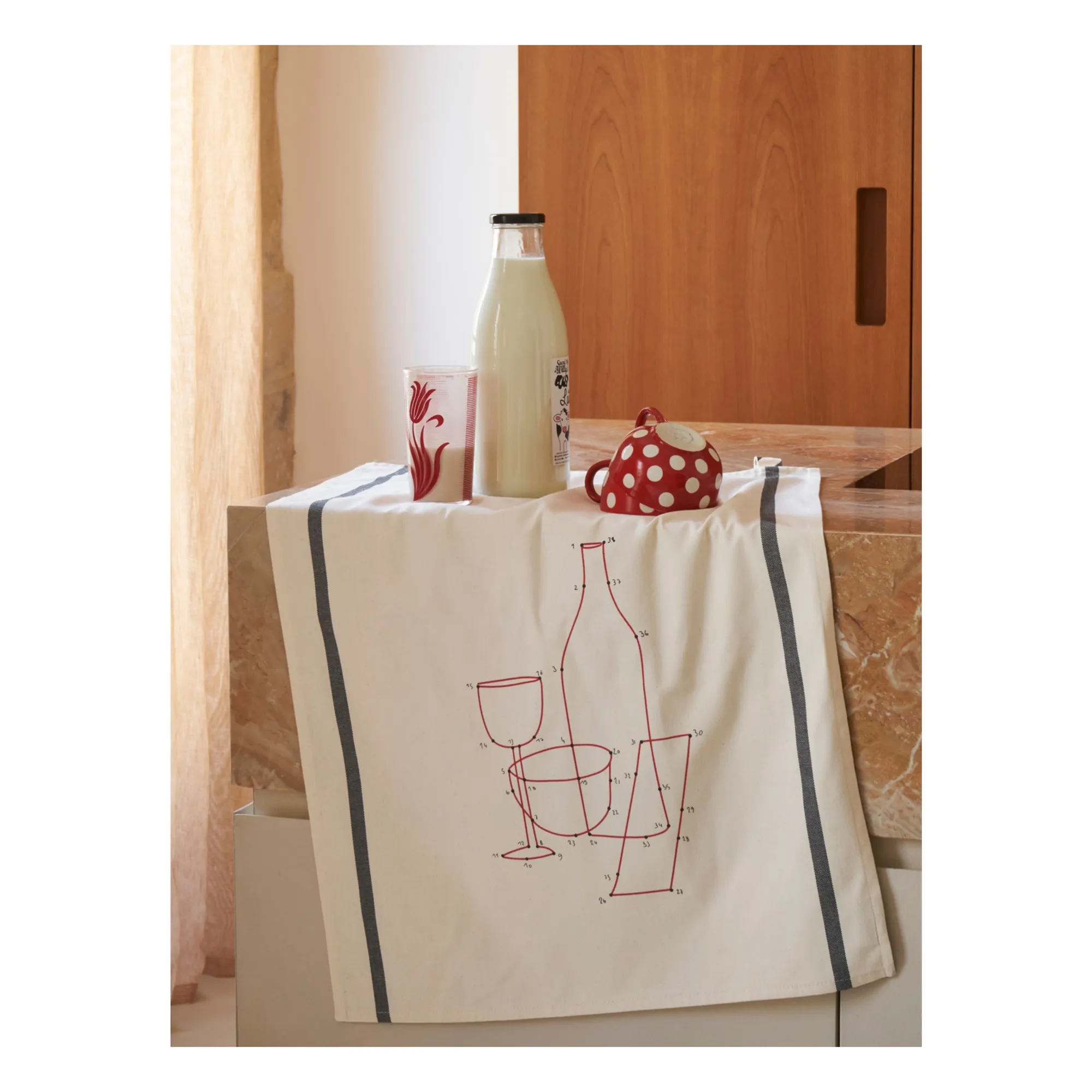 Torchon Phil Drink | Crème- Image produit n°1