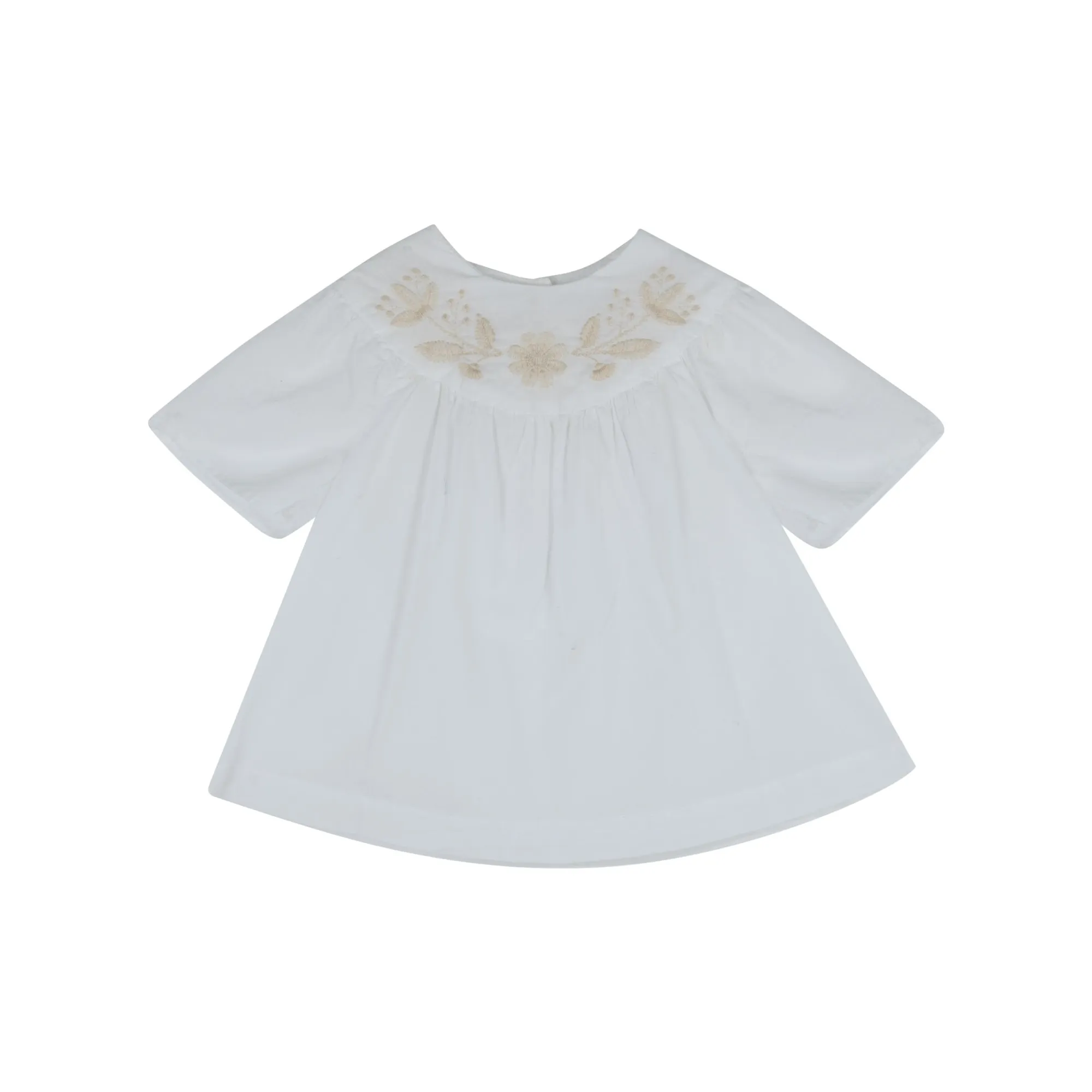 Babe & Tess White Luisa Embroidered Dress