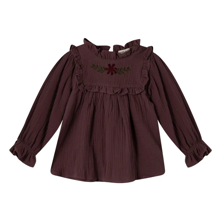 Babe & Tess Annuska Baby Ruffle Blouse Plum Smallable