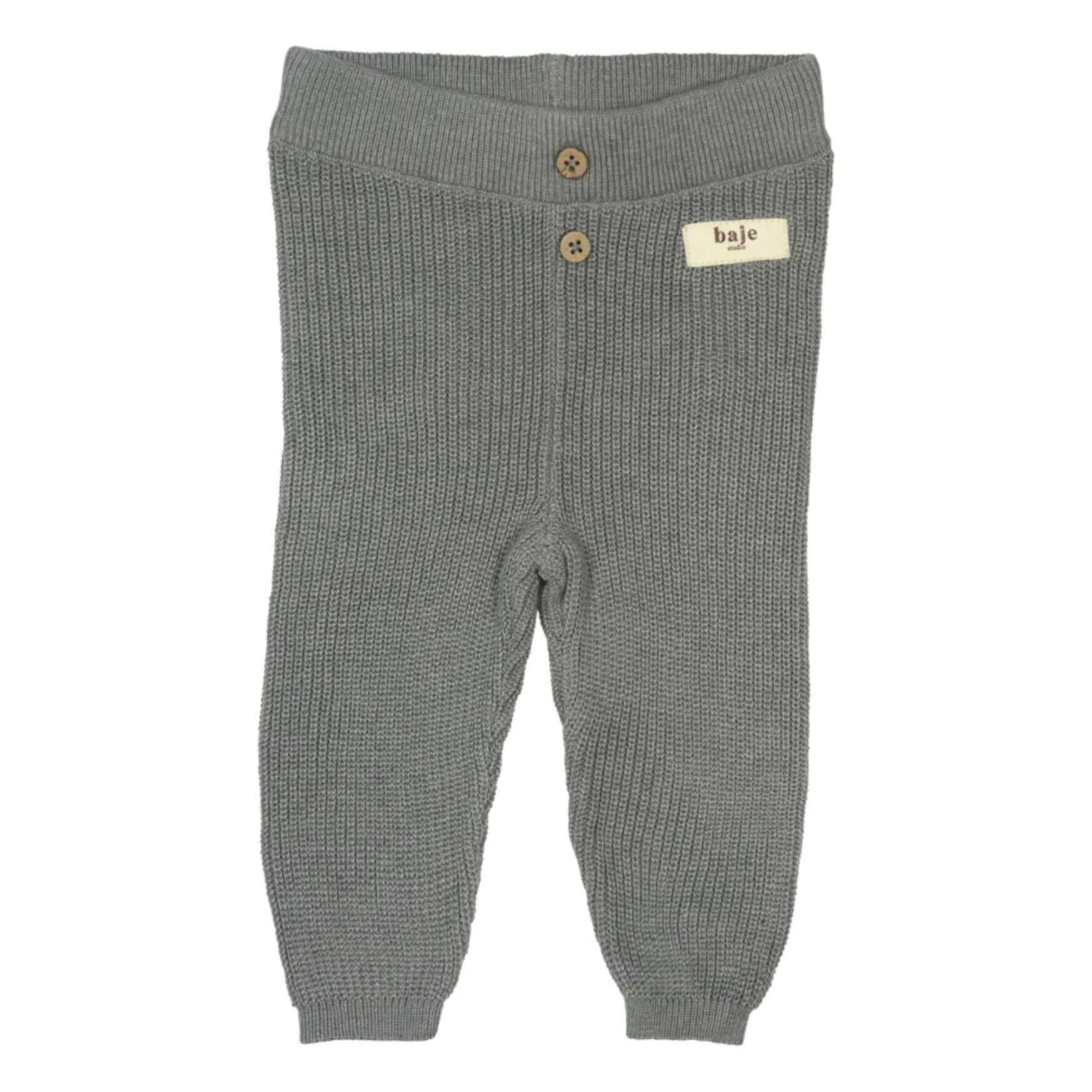 Baje Studio Grey Blue Brawdy Knit Pants